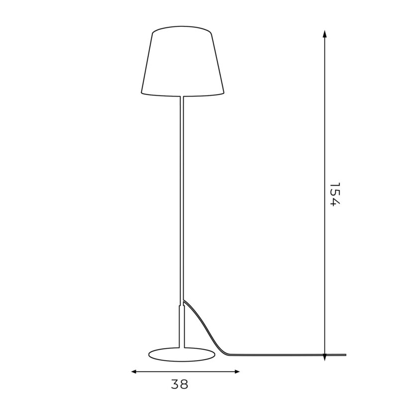 Lampa podłogowa z abażurem Luminex Arden 3504 czarna x1 - obrazek 5