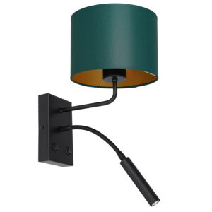 Kinkiet z abażurem Luminex Arden 3544 G9+E27 czarny x1