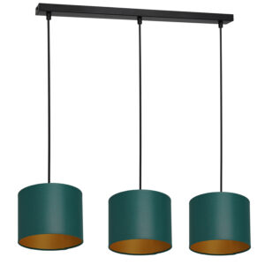Żyrandol z abażurem Luminex Arden 3550 listwa czarny x3