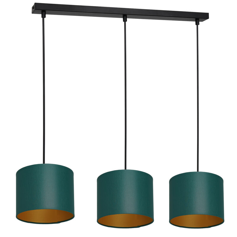 Żyrandol z abażurem Luminex Arden 3550 listwa czarny x3