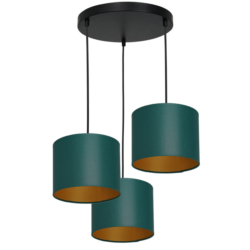 Żyrandol z abażurem Luminex Arden 3551 talerz 300mm czarny x3