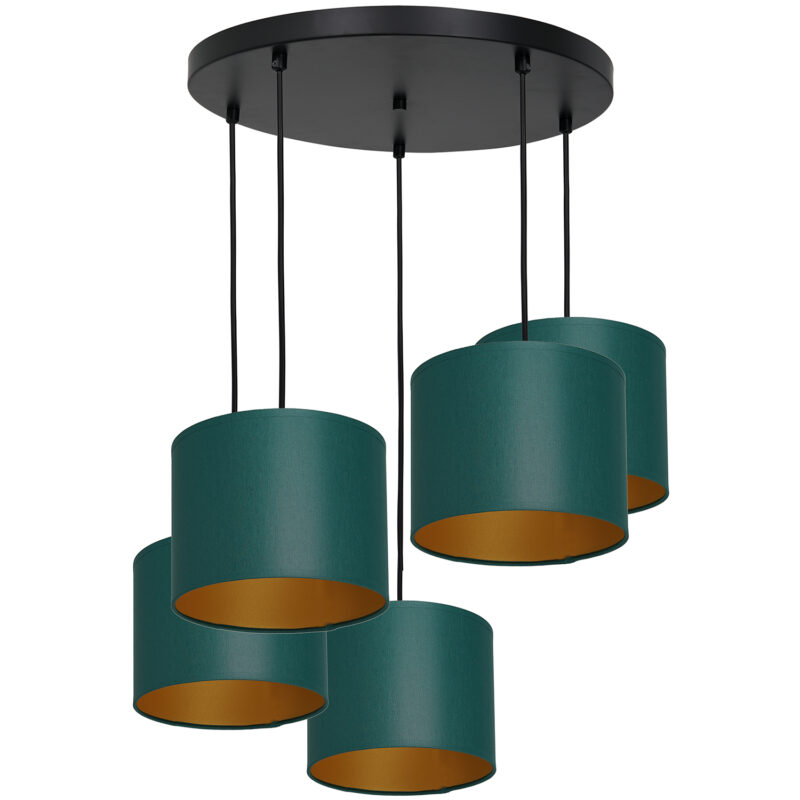 Żyrandol z abażurem Luminex Arden 3552 talerz 440mm czarny x5