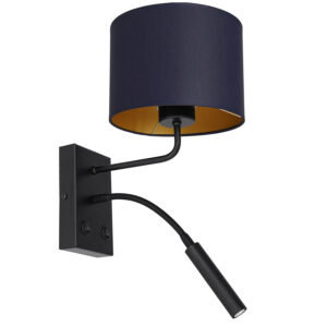 Kinkiet z abażurem Luminex Arden 3563 G9+E27 czarny x1