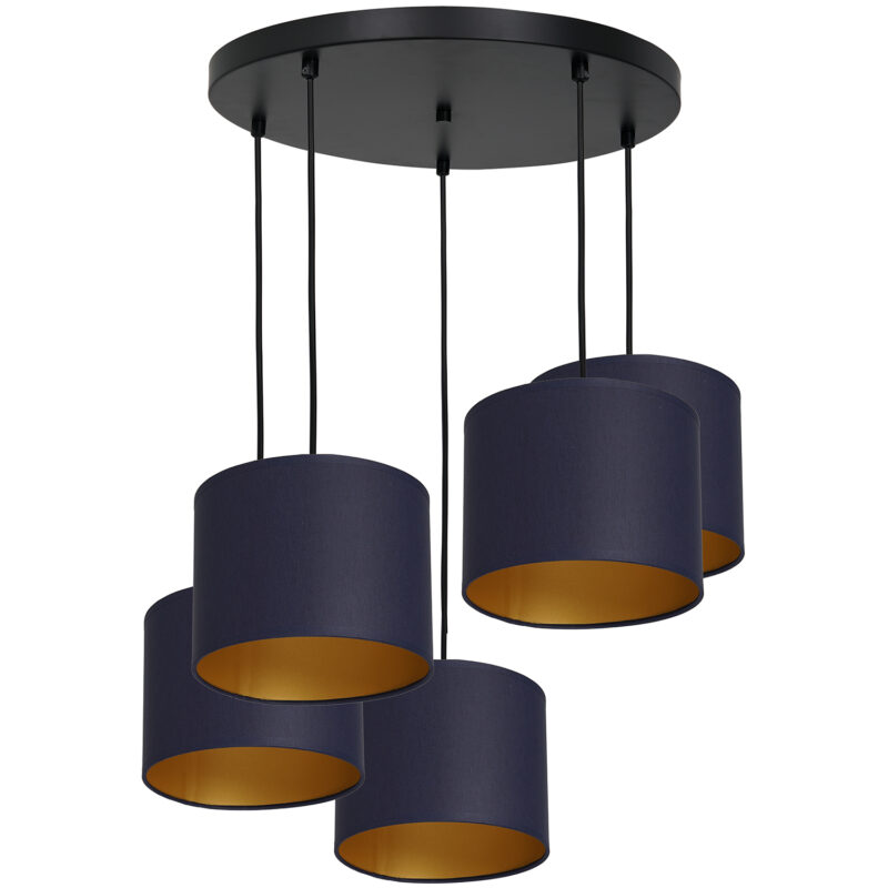 Żyrandol z abażurem Luminex Arden 3571 talerz 440mm czarny x5