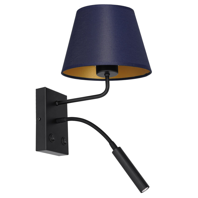 Kinkiet z abażurem Luminex Arden 3577 G9+E27 czarny x1