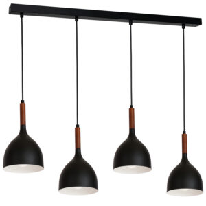 Żyrandol Luminex listwa Noak wood czarny/ciemne drewno x4