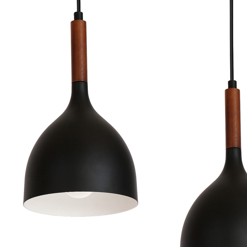 Żyrandol Luminex listwa Noak wood czarny/ciemne drewno x4 - obrazek 3
