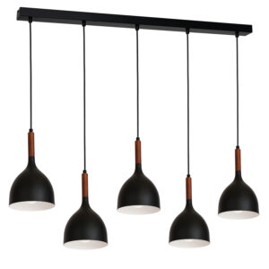 Żyrandol Luminex listwa Noak wood czarny/ciemne drewno x5