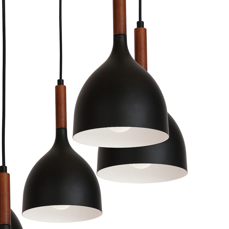 Żyrandol Luminex talerz Noak wood czarny/ciemne drewno x5 - obrazek 3