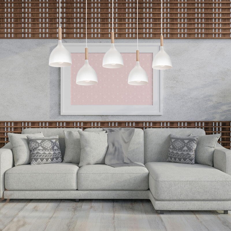 Żyrandol Luminex listwa Noak wood białe/naturalne drewno x5 - obrazek 4