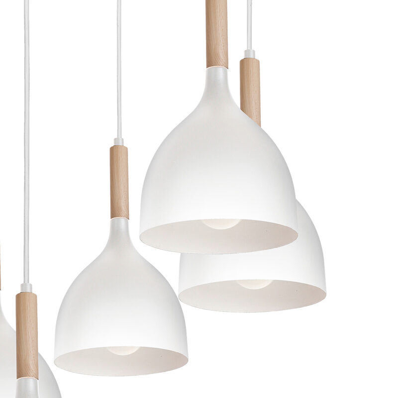 Żyrandol Luminex talerz Noak wood białe/naturalne drewno x5 - obrazek 3