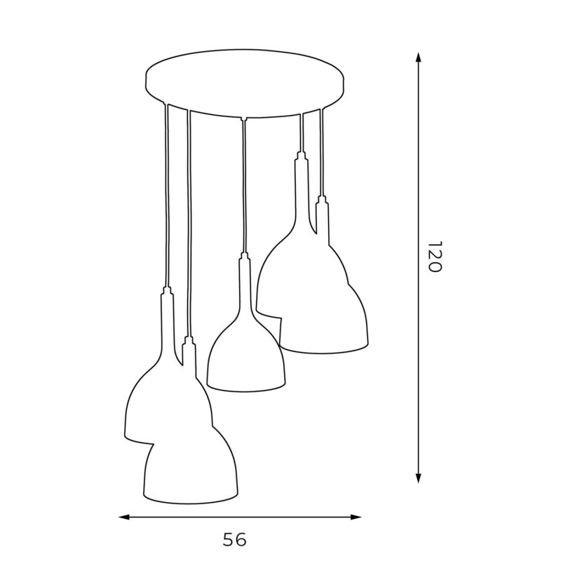 Żyrandol Luminex talerz Noak jasnoszary x5 - obrazek 5