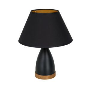 Lampka Gabinetowa Luminex Table Lamps Black/wood (black/gold Shade)