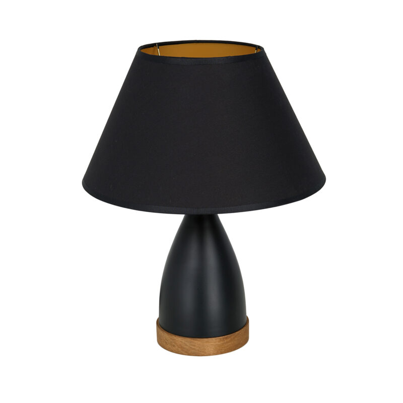 Lampka Gabinetowa Luminex Table Lamps Black/wood (black/gold Shade)