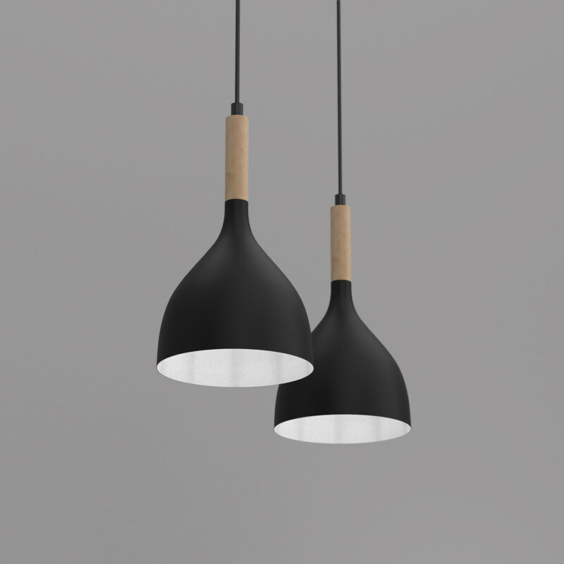 Żyrandol Luminex Line Noak Wood Black/natural Wood x2 - obrazek 2