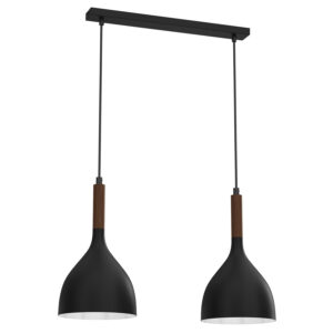Żyrandol Luminex Line Noak Wood Black/dark Wood x2