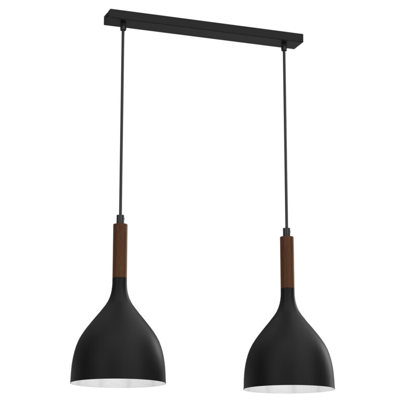 Żyrandol Luminex Line Noak Wood Black/dark Wood x2