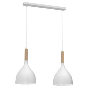 Żyrandol Luminex Line Noak Wood White/natural Wood x2