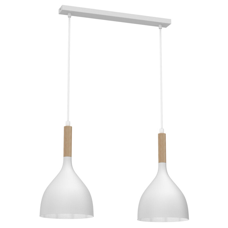 Żyrandol Luminex Line Noak Wood White/natural Wood x2