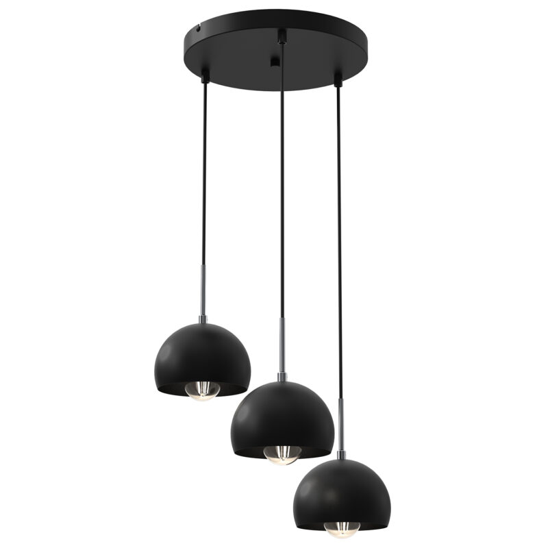 Żyrandol Luminex talerz Cool czarny x3