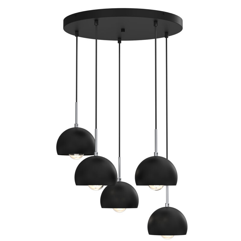Żyrandol Luminex talerz Cool czarny x5
