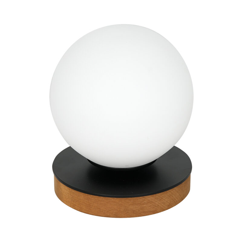 Lampa biurkowa z kloszem Luminex okrąg drewno x1