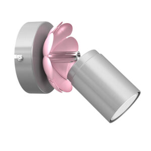 Spot Luminex Flower Silver/pink x1