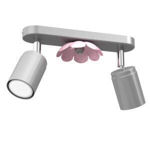 Spot Luminex Flower Silver/pink x2