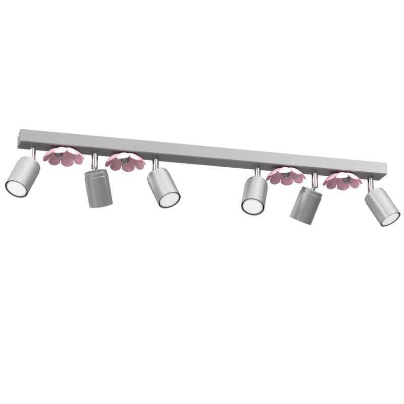 Spot Luminex Flower Silver/pink x6