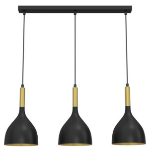 Żyrandol Luminex Line Bar Noak Black/gold x3