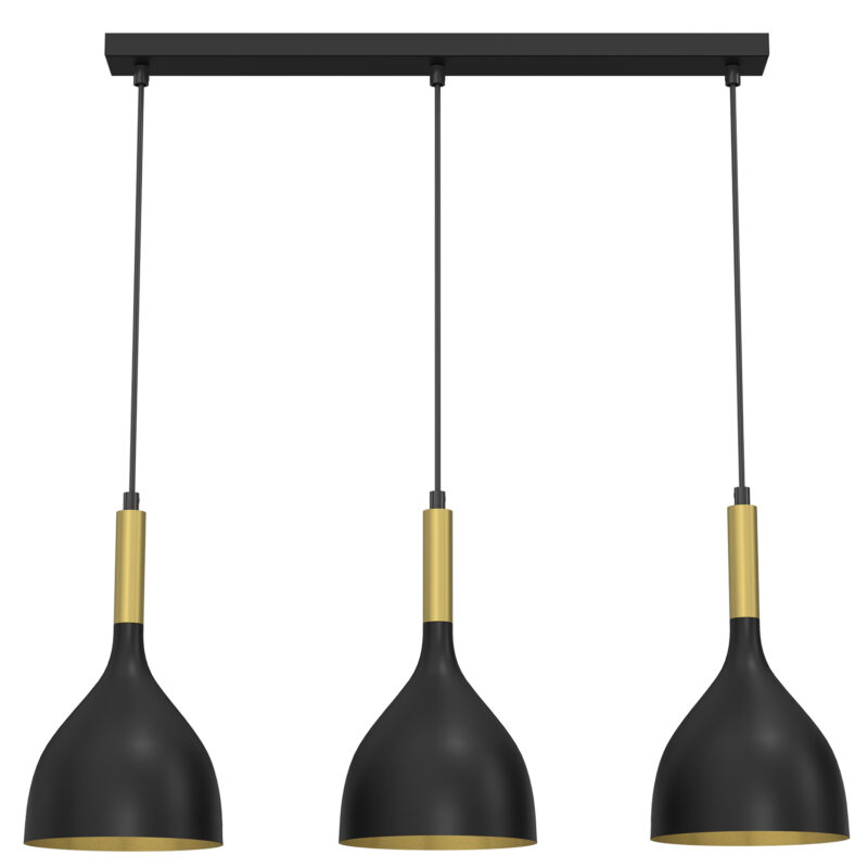 Żyrandol Luminex Line Bar Noak Black/gold x3