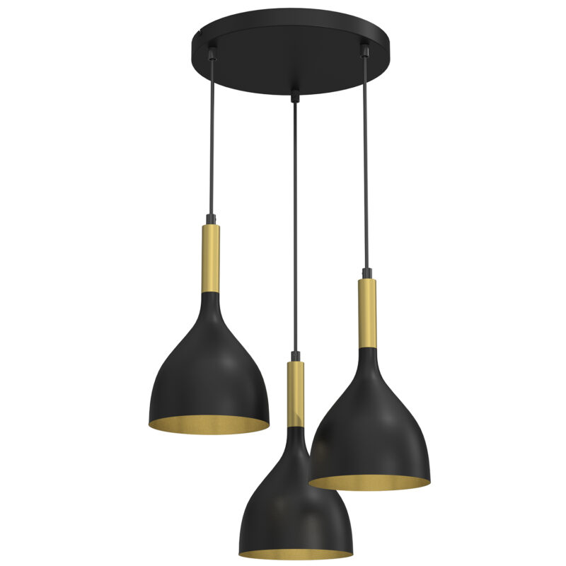 Żyrandol Luminex Plate Dia 300 Noak Black/gold x3