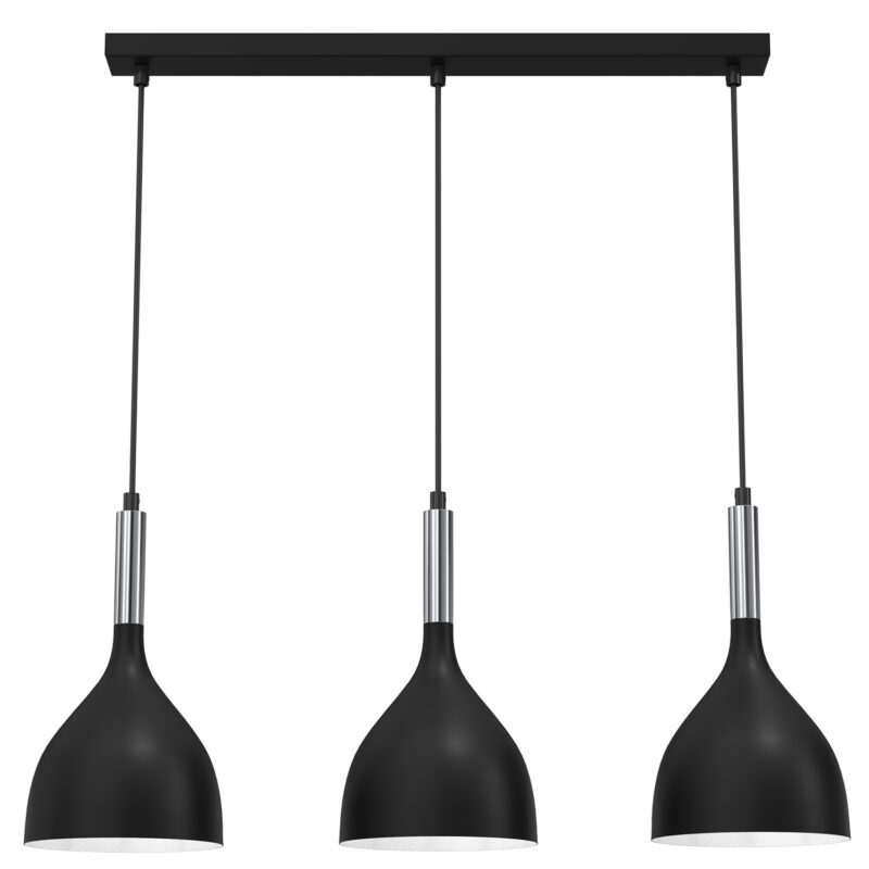 Żyrandol Luminex Line Bar Noak Black/chrome x3