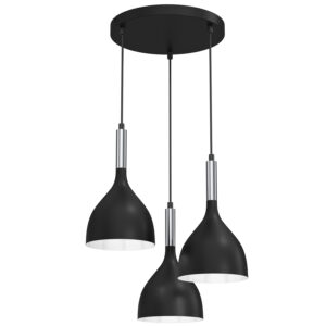Żyrandol Luminex Plate Dia 300 Noak Black/chrome x3