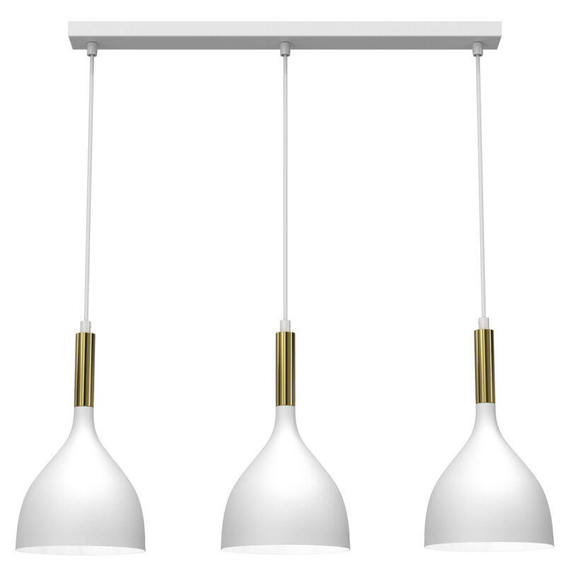 Żyrandol Luminex Line Bar Noak White/shiny Gold x3