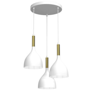 Żyrandol Luminex Plate Dia 300 Noak White/shiny Gold x3