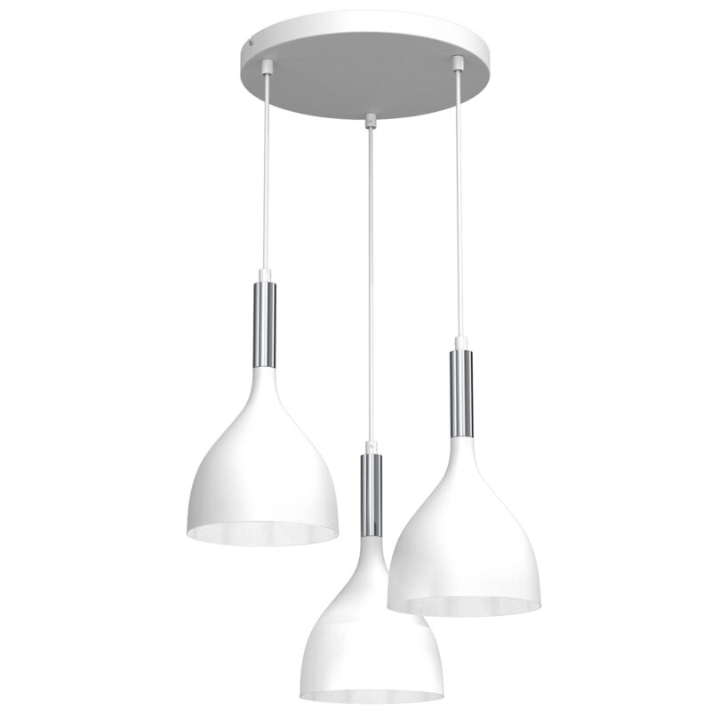 Żyrandol Luminex Plate Dia 300 Noak White/chrome x3
