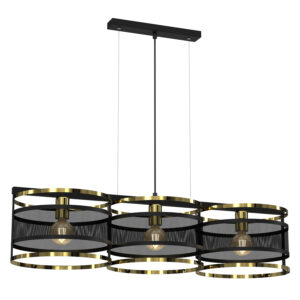 Żyrandol Luminex Rim Black/gold x3