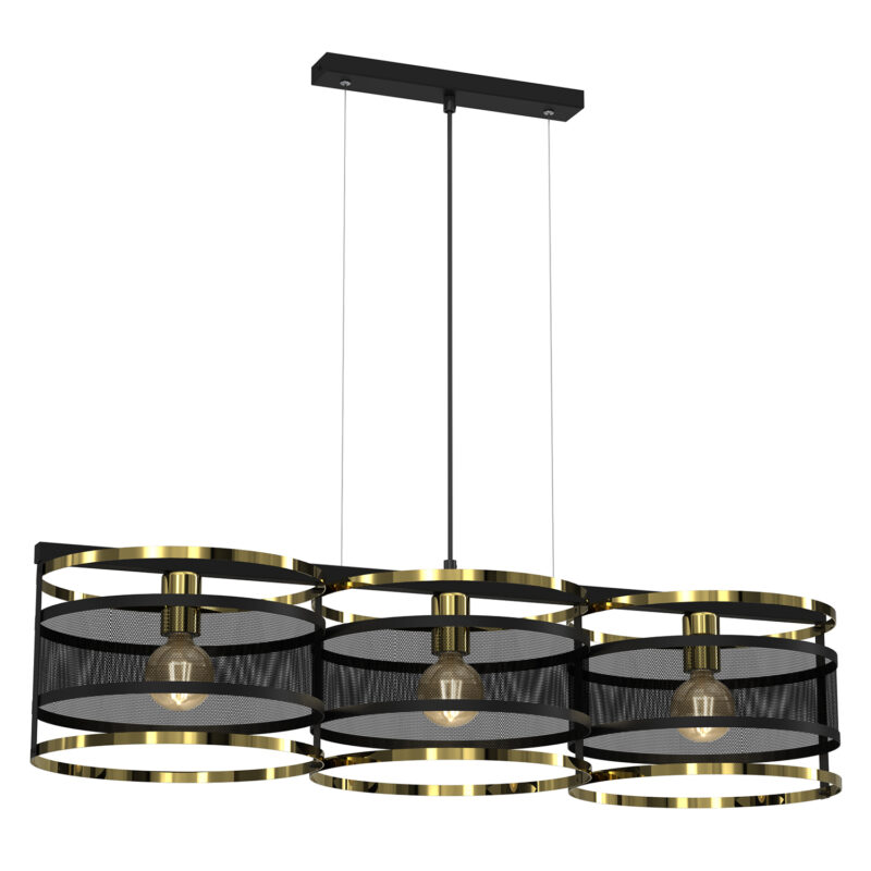 Żyrandol Luminex Rim Black/gold x3