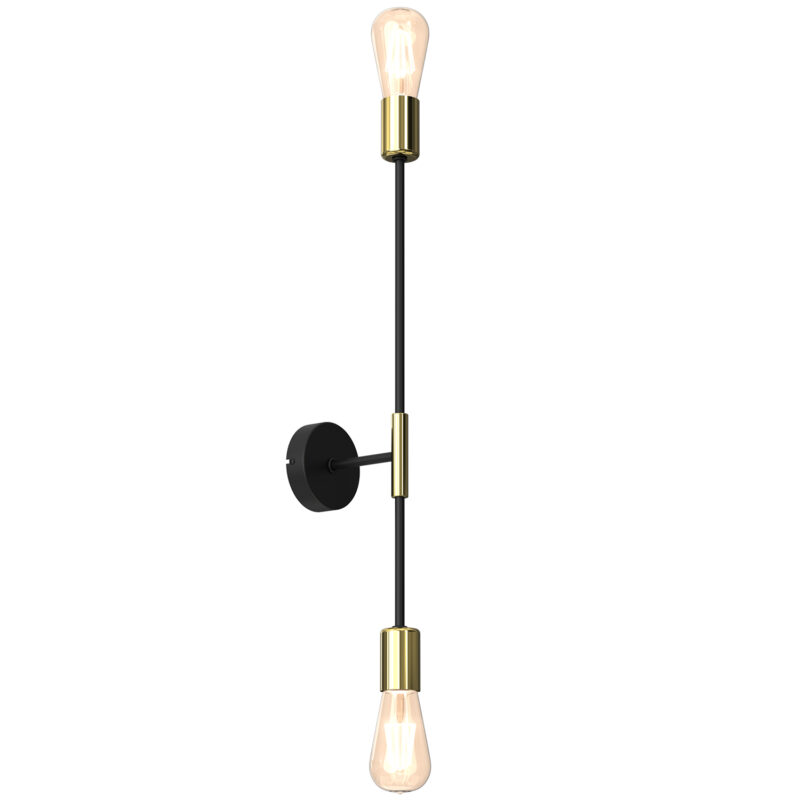Kinkiet Luminex Flame Black/gold x2
