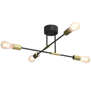 Żyrandol Luminex Flame Black/gold x4