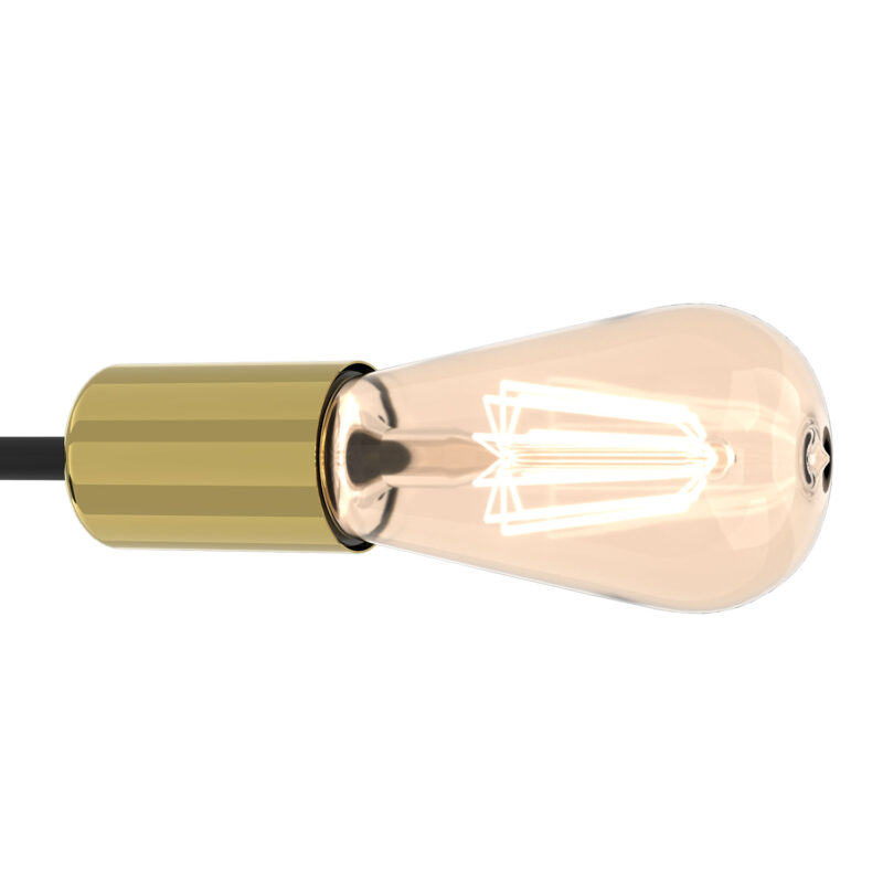 Żyrandol Luminex Flame Black/gold x6 - obrazek 3
