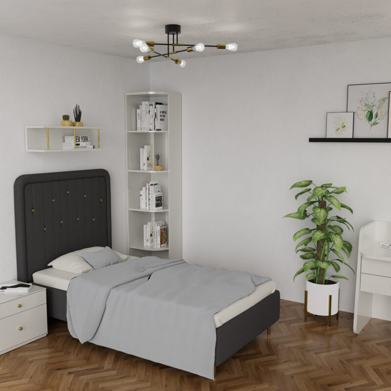 Żyrandol Luminex Flame Black/gold x6 - obrazek 4