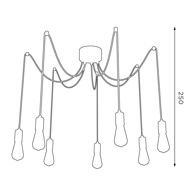 Żyrandol Luminex Spindel black x7 - obrazek 5