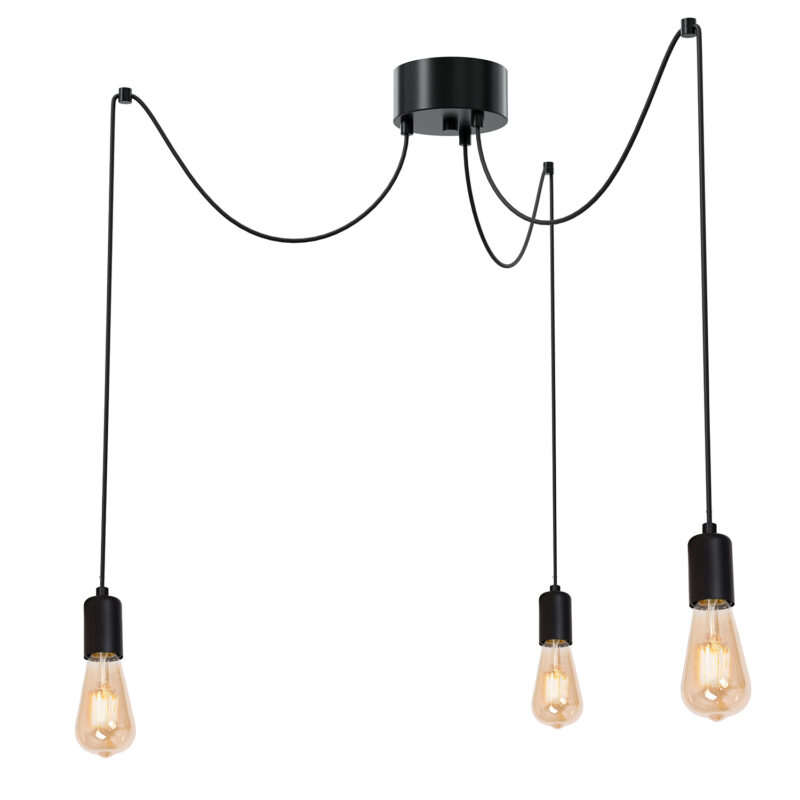Żyrandol Luminex Spindel black x3