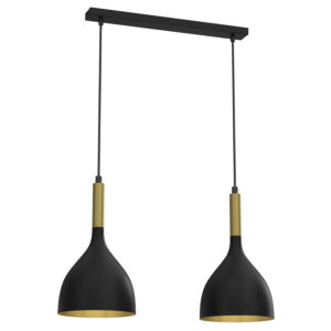 Żyrandol Luminex Noak Black/gold x2