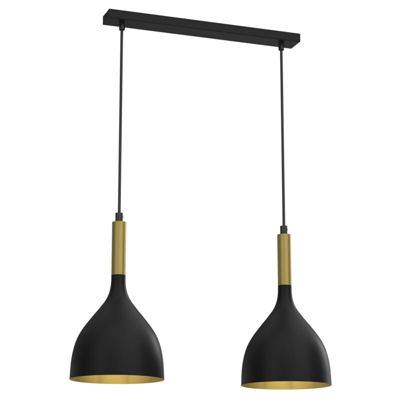 Żyrandol Luminex Noak Black/gold x2