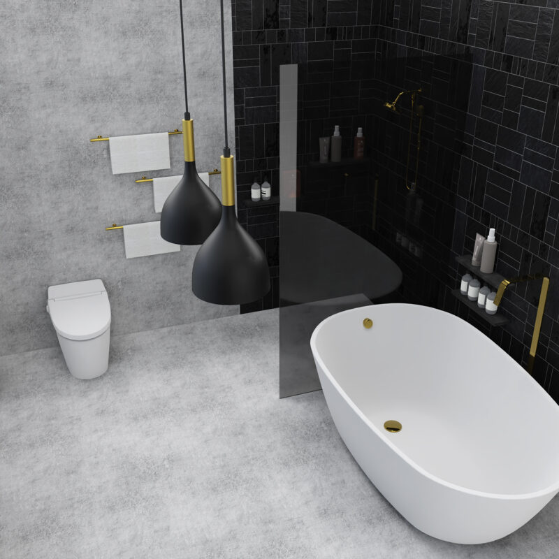 Żyrandol Luminex Noak Black/gold x2 - obrazek 4