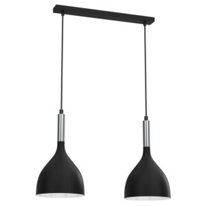 Żyrandol Luminex Noak Black/chrome x2