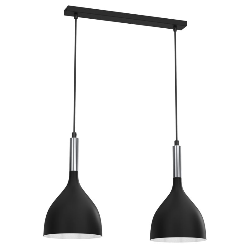 Żyrandol Luminex Noak Black/chrome x2